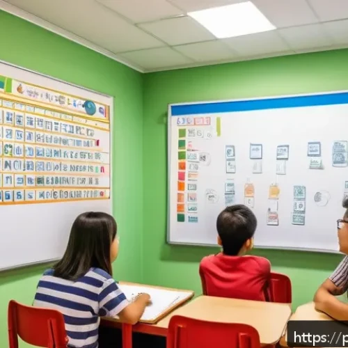 Home 33 한국어 통사론 - A vibrant classroom scene in Brazil with a diverse group of adult students attentively learning Kore...