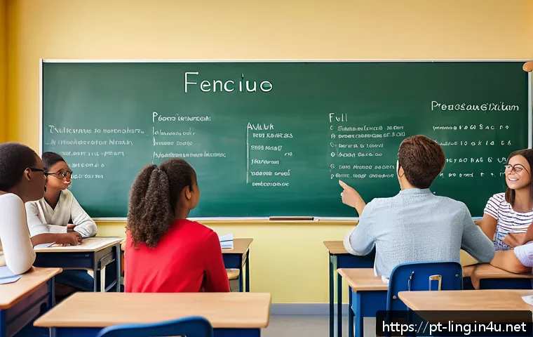 불어 언어학 개념 - A vibrant and detailed classroom scene focused on a French language lesson about nasal vowels, featu...