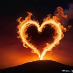 Home 23 시적 언어 연구 - A vivid, poetic scene of a heart transformed into a blazing fire, glowing warmly within a human ches...